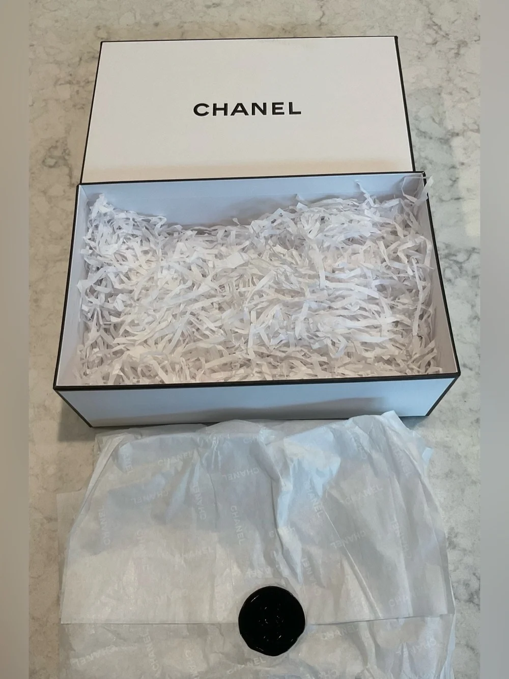 Authentic Chanel perfume box with original packaging